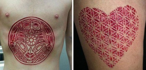 ‘Sacrifício’: Tatuagem com ferimentos na pele vira moda