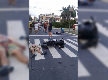 VEJA VÍDEO – Médico fica em estado gravíssimo após choque entre moto e bicicleta, na Capital