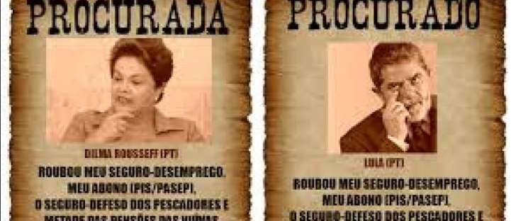 BOMBA; PT vai à Justiça contra fotos em que Dilma e Lula estão como ‘procurados’
