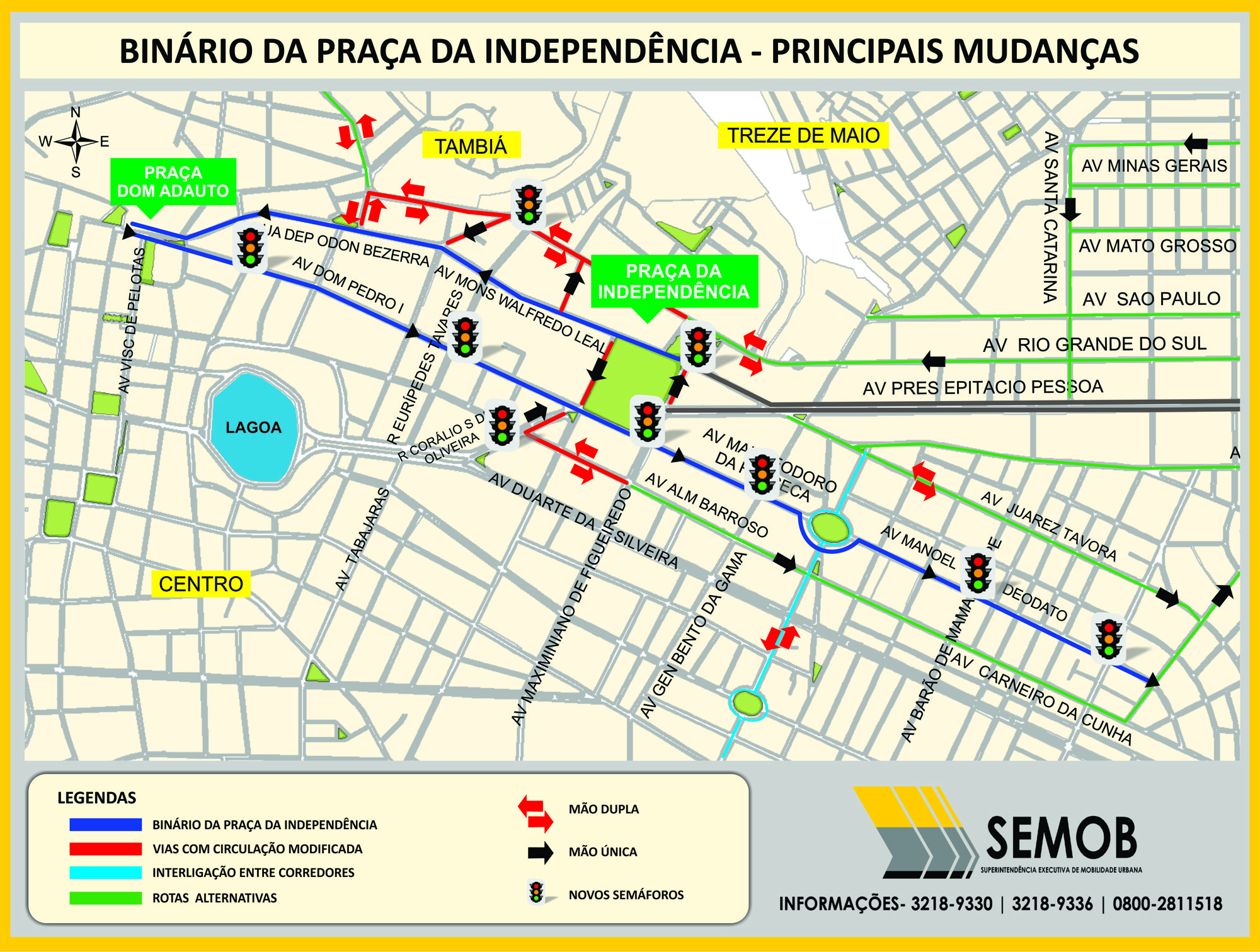Binário da Praça da Independência inicia operação a partir da próxima segunda