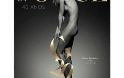 Gisele Bündchen celebra 20 anos de carreira com foto nua na capa da Vogue Brasil