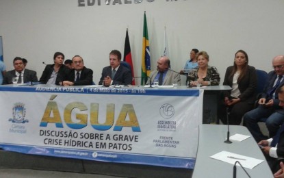 Assembleia Legislativa realizou audiência pública em Patos sobre alternativas para questões hídricas na região