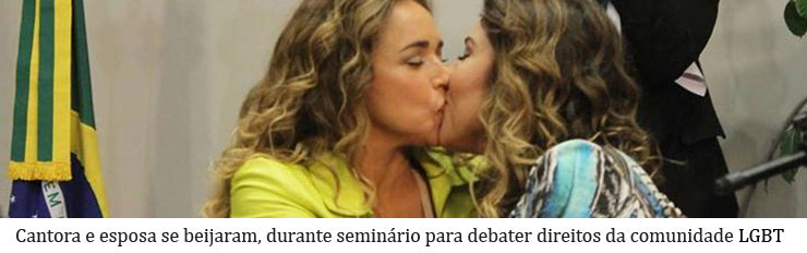 POLÊMICA: Daniela Mercury e esposa participam de seminário na Câmara com beijo na boca
