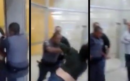 VEJA VÍDEO– Vídeo de mulher agredida por policial em banco provoca revolta na web