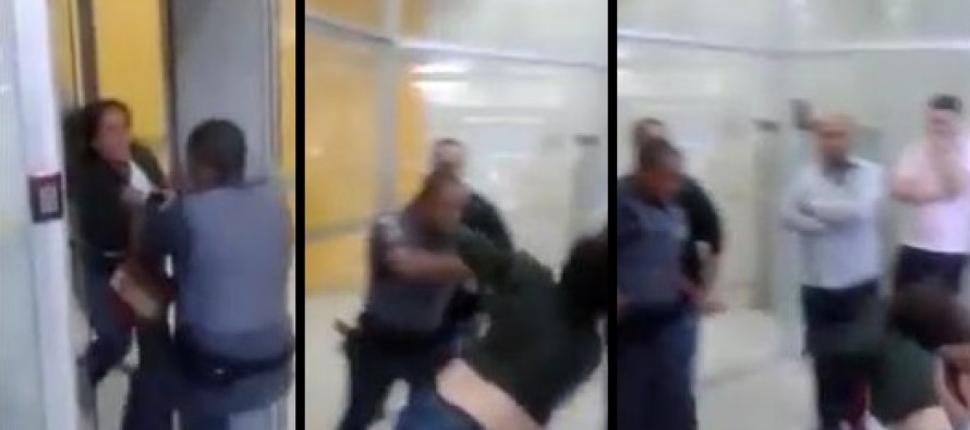 VEJA VÍDEO– Vídeo de mulher agredida por policial em banco provoca revolta na web