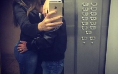 Thammy dá ‘chega mais’ em namorada no elevador e exibe barba no rosto!