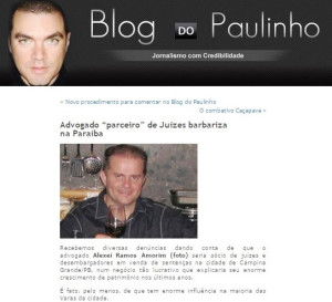 BOMBA: Blogueiro paulista denuncia parceria de Alexei com juízes da PB em venda de sentenças