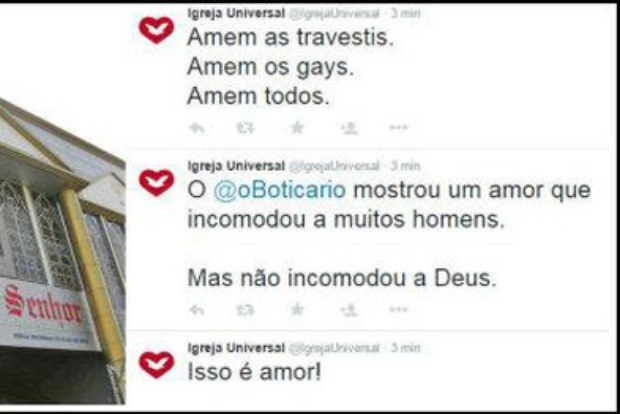 Twitter da Igreja Universal é hackeado e publica mensagens de amor aos gay
