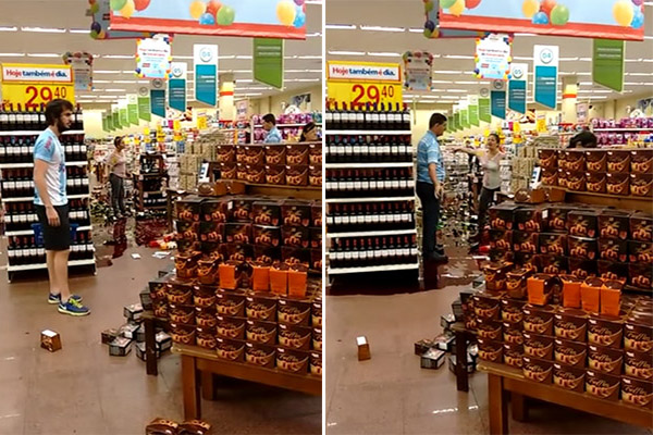 VELA O VÍDEO: Mulher resolve quebrar um supermercado para protestar contra preços altos