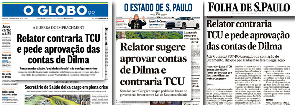 Apressada por golpe, imprensa nacional fica ‘desconcertada’ com voto do relator das contas de Dilma