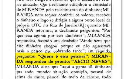 Delator: diretor de empresa levou R$ 300 mil a Aécio – VEJA O DOCUMENTO