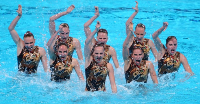 OLIMPÍADAS 2016: Equipe russa de nado sincronizado treina na a Vila Olímpica Parahyba