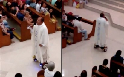 VÍDEO – Padre recebe punição após celebrar missa em skate elétrico