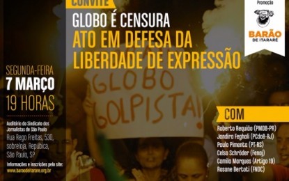 Sociedade e figuras públicas marcam protesto contra a Rede Globo