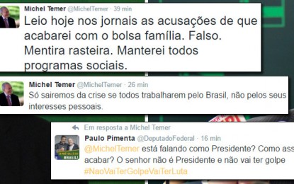 Temer fala como presidente e é enquadrado por Paulo Pimenta