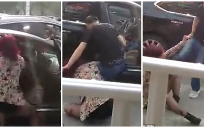 Vídeo flagra momento em que marido sai em defesa da amante após esposa traída começar a atacar a mulher no meio da rua