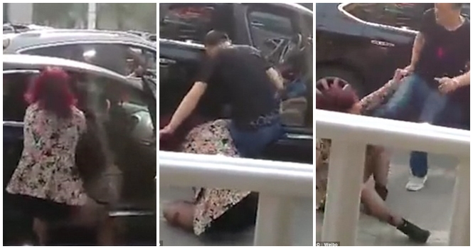 Vídeo flagra momento em que marido sai em defesa da amante após esposa traída começar a atacar a mulher no meio da rua