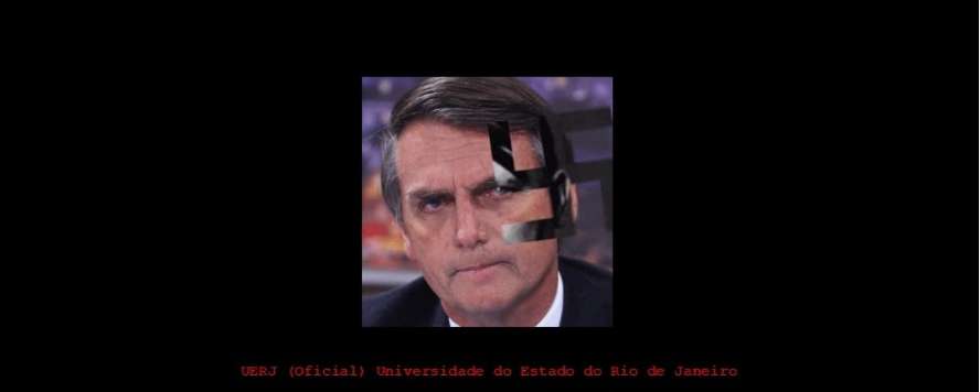 Hackers invadem site da UERJ e colocam foto de Bolsonaro