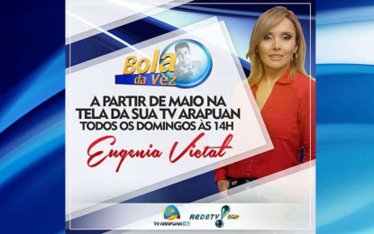 Eugênia Victal volta à TV com programa dominical na Arapuan