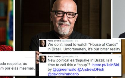 Paulo Coelho denuncia golpe e afirma que ‘foi tudo armado’