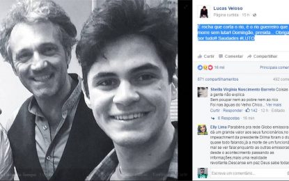 Ator paraibano Lucas Veloso usa redes sociais para lamentar morte de colega