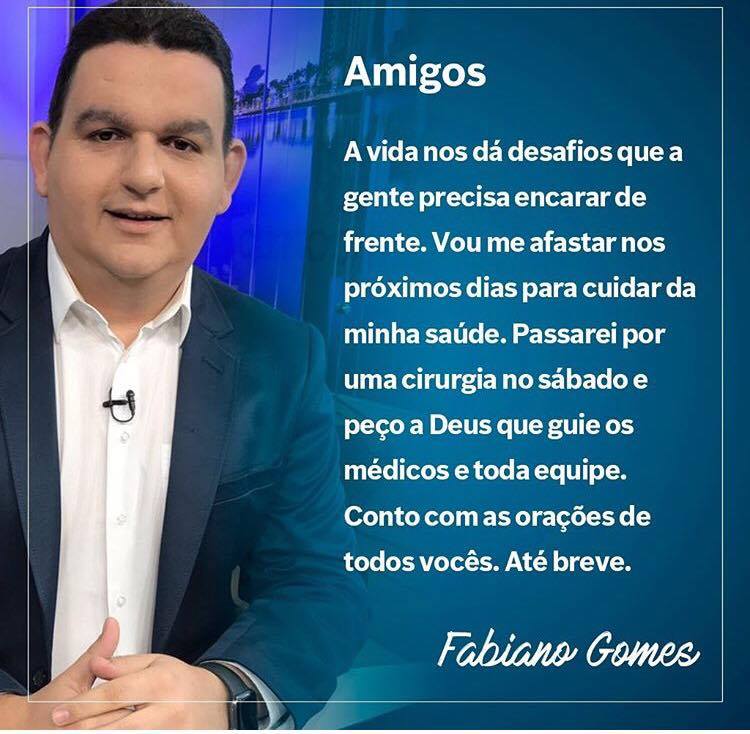 Fabiano Gomes será submetido a cirurgia neste sábado em João Pessoa