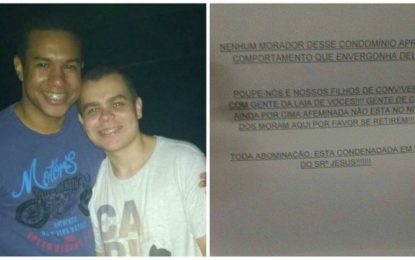 Novos em condomínio do RJ, casal gay é alvo de homofobia em carta de moradores: “Gente de cor e afeminada”