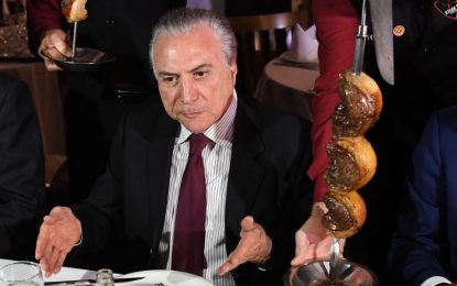 Jantar promovido por Temer em churrascaria custou R$ 13, 8 mil aos cofres públicos