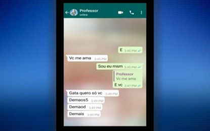 Professor manda mensagens com teor sexual para aluna de 10 anos