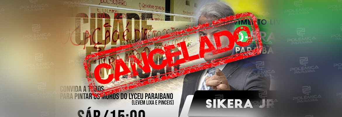PATRIMÔNIO TOMBADO: Sikêra Jr. não pede autorização ao IPHAEP e acaba cancelando mutirão de limpeza das pichações do Lyceu Paraibano