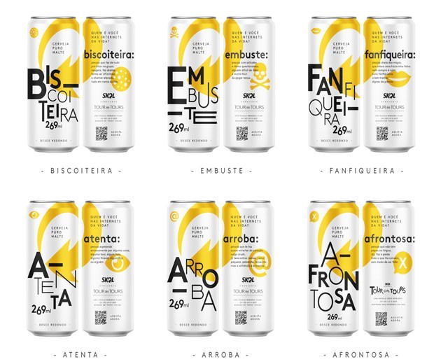 AFRONTOSA, EMBUSTE E ARROBA: Skol lança latas de cerveja com gírias da internet