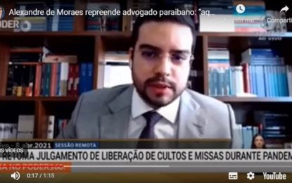 VÍDEO: Advogado paraibano leva carão de Alexandre de Moraes ao puxar saco de Kássio Nunes