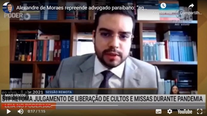 VÍDEO: Advogado paraibano leva carão de Alexandre de Moraes ao puxar saco de Kássio Nunes