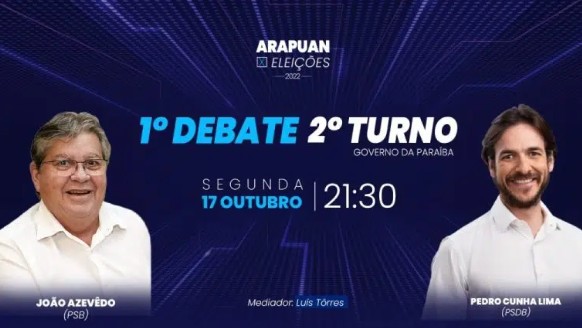 TV Arapuan realiza primeiro debate do 2º turno entre João e Pedro – ACOMPANHE AO VIVO.