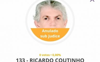 INELEGÍVEL: votos em Ricardo Coutinho serão anulados