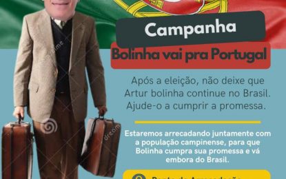 Inconformado com a vitória de Lula, Artur Bolinha vai se mudar para Portugal, país governado por uma coalizão de maioria socialista