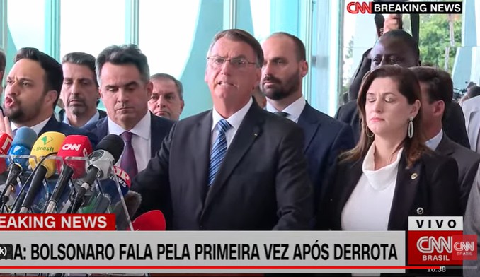 “INDIGNAÇÃO E INJUSTIÇA: Após 40 horas Bolsonaro não reconheceu a derrota nem parabenizou Lula: CONFIRA DETALHES DO PRONUNCIAMENTO