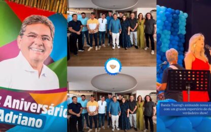 Aniversário de 65 anos de Adriano Galdino reúne lideranças políticas; Cícero Lucena, Veneziano e Murilo Galdino marcam presença; Lucas é aguardado
