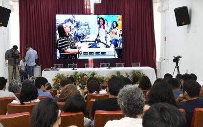 Estudantes acompanham gravação do programa ‘A Voz do Brasil’, na CMJP