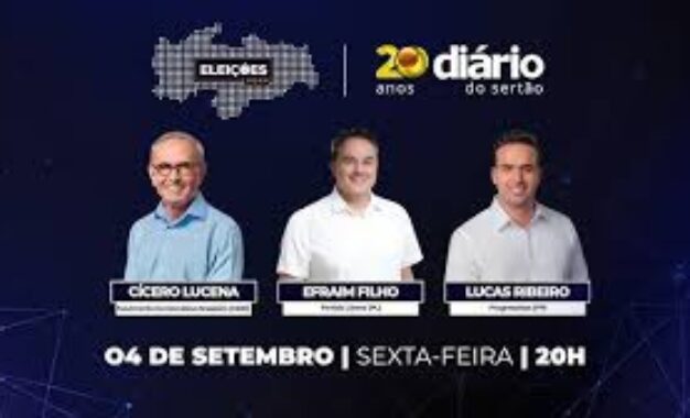 Debate entre os candidatos ao Governo da Paraíba: Cícero Lucena, Efraim Filho e Lucas Ribeiro