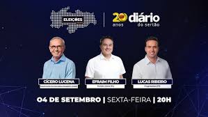 Debate entre os candidatos ao Governo da Paraíba: Cícero Lucena, Efraim Filho e Lucas Ribeiro